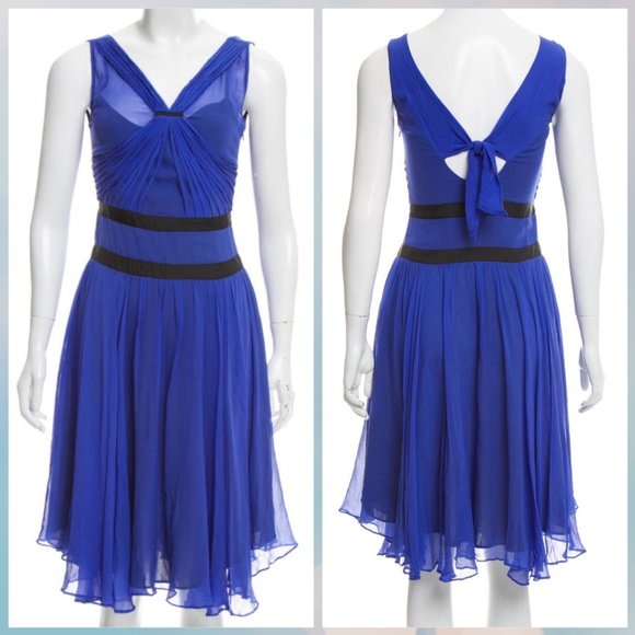 Chloe Dresses & Skirts - Chloe Blue Silk Chiffon Dress 2 XS
